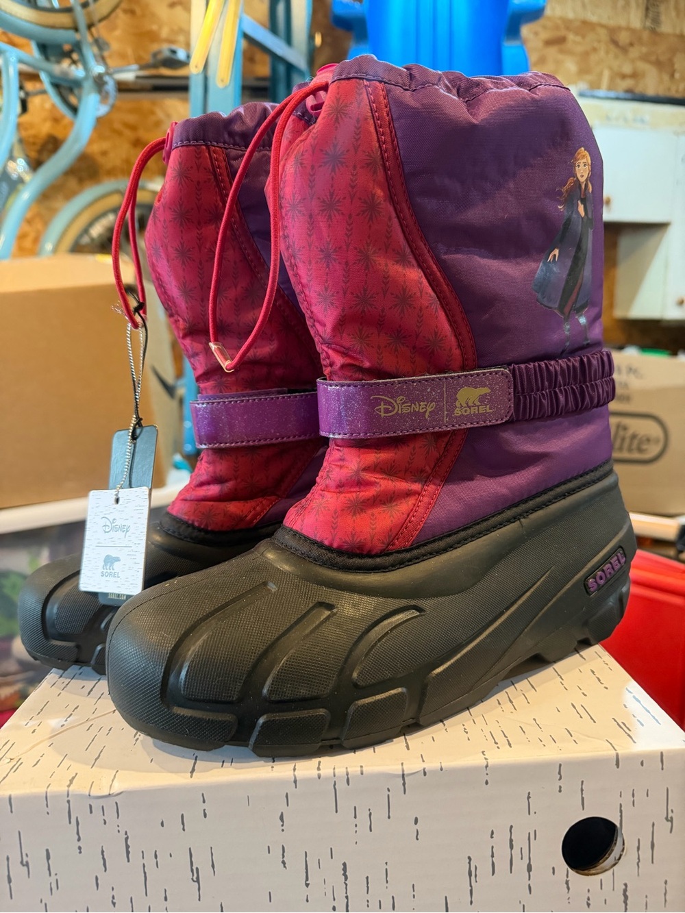 Disney Girls Purple & Pink Frozen Sorel Rain & Snow Boots